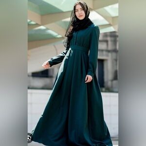 Urban Modesty Lattice Abaya / Maxi Dress in Teal